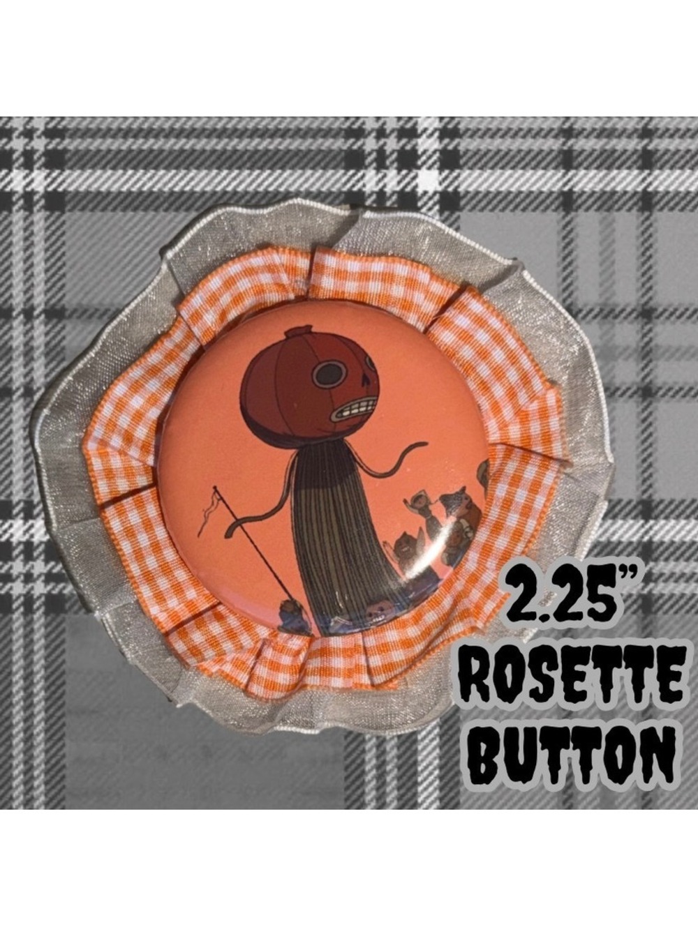 Over the Garden Wall 2.25" Handmade Button Rosette